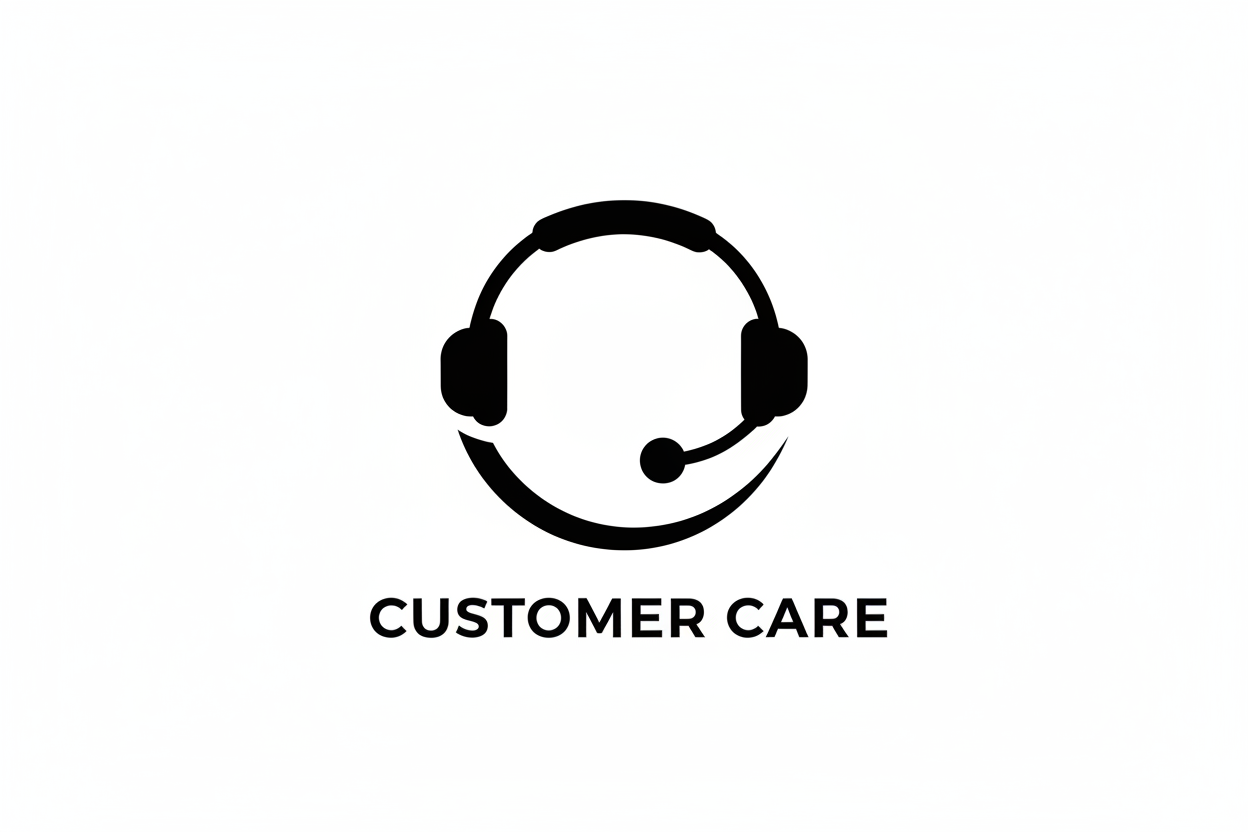 customer care black and white logo