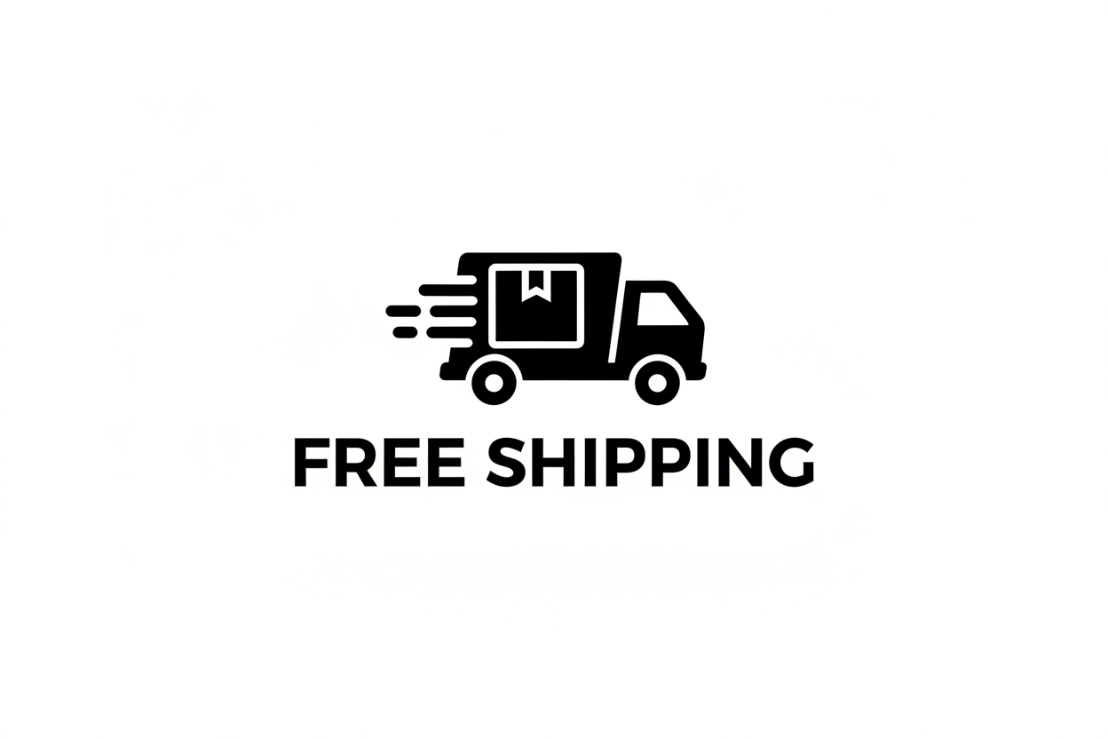 free shipping black and white logo